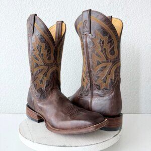 NEW Rod Patrick Mens Cowboy Boots Cognac Brown Western Square Toe Size 12.5A